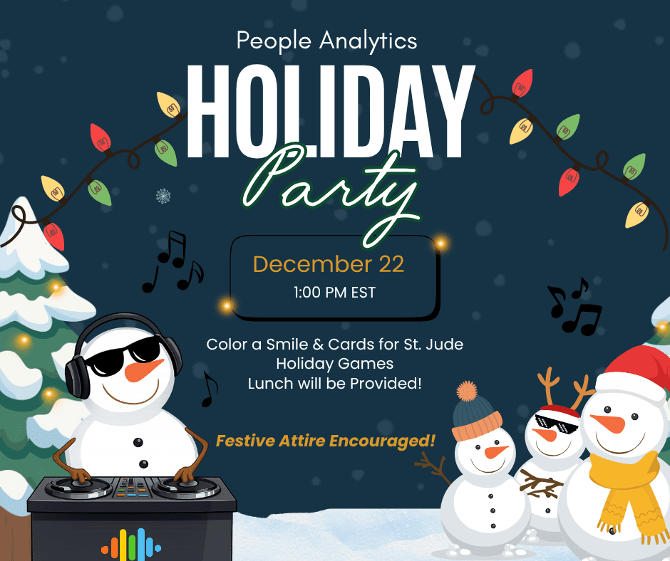 Playful People Analytics Holiday Party invitation